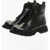 Alexander McQueen Leather Combat Boots With Statement Studs Detail Black