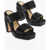 Bottega Veneta Braided Raffia Sandals 12 Cm Black