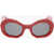 AMIRI Solid Color Honeycomb Sunglasses Red