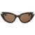 Alexander McQueen Punk Rivet Cat-Eye Sunglasses For HAVANA HAVANA BROWN