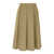 VICARIO CINQUE Knee-length A-line skirt with flounces, elastic back, and side pockets in cotton poplin Guascona. Green