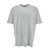 Balmain Grey Crewneck T-Shirt with Contrasting Logo Embroidery in Cotton Man GREY