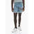 Fendi Denim Shorts With Fronged Bottom Blue