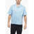 Neil Barrett Shorts-Sleeved Boxy Fit Shirt With Breast Pocket Light Blue