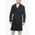 Neil Barrett Slim Fit Double Breasted Coat With Zip Closure Blue