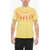 Neil Barrett Crew Neck Fair-Isle Thunderbolt T-Shirt With Degradè Print Yellow