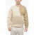 Neil Barrett Brushed Cotton Slim Fit Sweatshirt With Color Block Design Beige