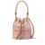 Marc Jacobs 'The Leather Bucket' Mini Pink Handbag with Drawstring and Front Logo in Hammered Leather Woman PINK