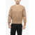 Neil Barrett Wool Blend Chunky Fit Pierced Sweater With Raglan Sleeves Beige