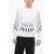 Neil Barrett Radial Fair-Isle Thunderbolt Sweatshirt With Contrasting Pri White