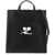 COURRÈGES Smooth Leather Heritage Tote Bag In 9 BLACK