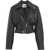 Blugirl Cropped leather biker jacket Black