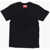 Diesel Red Tag Crew Neck Tgilly T-Shirt With Embossed And Velvet De Black