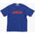 Marni Cotton Crew-Neck T-Shirt With Print Blue
