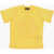 DSQUARED2 Solid Color Slouch Fit Crew-Neck T-Shirt With Embossed Logo Yellow