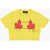 DSQUARED2 Printed Cropped Crew-Neck T-Shirt Yellow