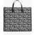 Versace All-Over Logo Tote Bag With Leather Trims Black & White