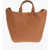 Chloe Hammered Leather Deia Tote Bag With Double Crossed Handle Brown