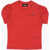DSQUARED2 Solid Color Crew-Neck T-Shirt With Puff Sleeve Red