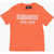 DSQUARED2 Solid Color Crew-Neck T-Shirt With Contrasting Logo Orange