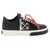 Off-White Low Leather Vulcanized Sneakers For BLACK WHITE