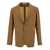 Tagliatore Camel Brown Single-Breasted Jacket with Logo Detail in Stretch Wool Man BROWN