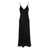 PLAIN Black Slip Dress With V Neckline In Satin Woman BLACK