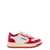 AUTRY 'Medalist' White and Red Low Top Sneakers with Logo Patch in Leather Woman RED