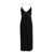 Liu Jo Black Midi Dress with Rhinestone Straps in Crepe Fabric Woman BLACK