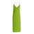 Liu Jo Avocado Green Midi Dress with Rhinestone Straps in Crepe Fabric Woman GREEN