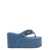 COPERNI Light Blue Sandals with Wedge and Logo Patch in Denim Woman BLU