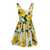 Dolce & Gabbana White All-Over Rose Print Short Dress in Cotton Blend Woman YELLOW
