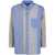 COMME DES GARÇONS HOMME COMME DES GARÇONS HOMME STRIPED SHIRT WITH PATCH CLOTHING BLUE