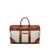 Brunello Cucinelli BRUNELLO CUCINELLI Cotton and leather weekender country bag LEATHER BROWN