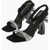Palm Angels Leather Sandals With Rhinestones And Statement Heel 10Cm Black
