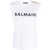 Balmain BALMAIN Logo organic cotton sleeveless top WHITE