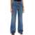 Tory Burch High-Waisted Cargo Style Jeans In DARK VINTAGE WASH