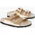Palm Angels Leather Sandals With Logo Print And Stretch Closure Gold
