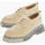 Off-White Suede Leather Boatshoe Low-Top Sneakers Beige