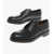 Ermenegildo Zegna Elastic Insert Udine Leather Derby Shoes Black