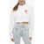 Palm Angels Crew-Neck Cropped Sweatshirt With Gradient Maxi-Logo White
