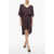 Maison Margiela Mm6 Viscose Midi Dress With Front Lace-Up Detail Burgundy