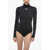 Maison Margiela Mm1 Turtleneck Bodysuit With Back Zip Black