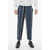 ETRO Regular Fit Striped Coated Cotton Trousers Light Blue