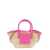 JACQUEMUS 'Le Panier Soli' Beige and Pink Tote Bag with Patch Pocket and Logo in Straw and Leather Woman PINK