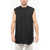 Jil Sander Sleeveless Satin Shirt With Pleated Neck Black