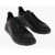 Ermenegildo Zegna Leather Triple Stitch Low Top Sneakers Black