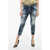 DSQUARED2 Paint Effect Cool Girl Cropped Jeans 15Cm Blue