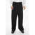 Balenciaga Garde-Robe Wide-Leg Pinstriped Pants With Pleat Black