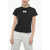 Maison Margiela Mm6 Crew Neck Cotton T-Shirt With Visible Label Black